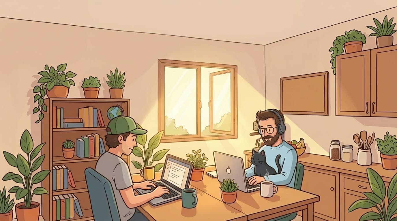 Geert and Jo working on Global Pet Sitter